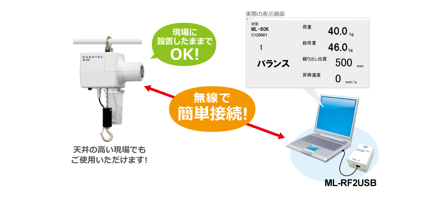 パソコン画面に重量を表示